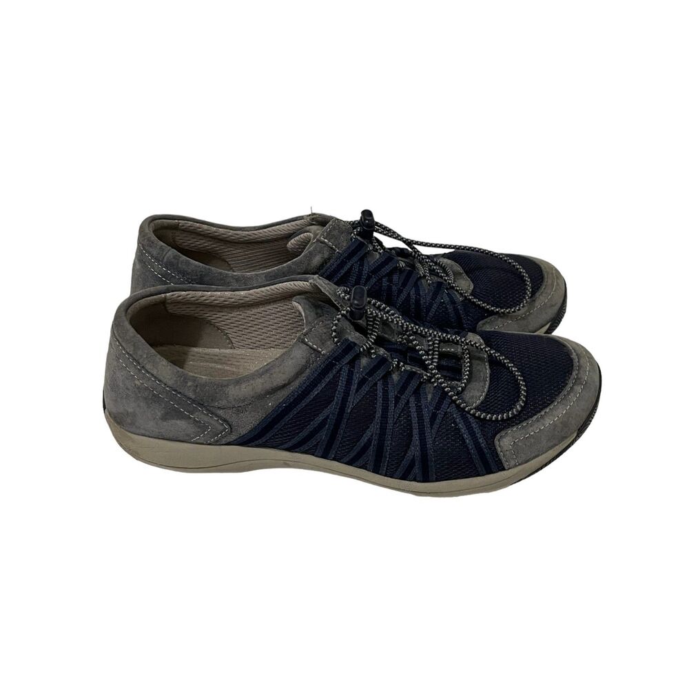 Dansko Honor Blue Suede Women's 40 Shoes Comfort Sneaker Bungee Lace